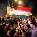 חגיגות בבודפשט לאחר ניצחון האופוזיציה בבחירות, 12 באפריל 2026 | Photo by SIPA USA via REUTERS