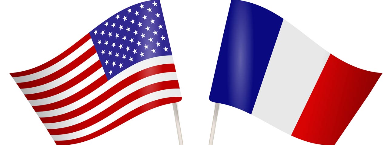 דגלי צרפת וארהב